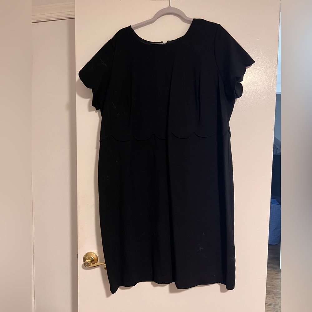 Talbots Black Dress Office Work Dress Suit Plus Size Scalloped